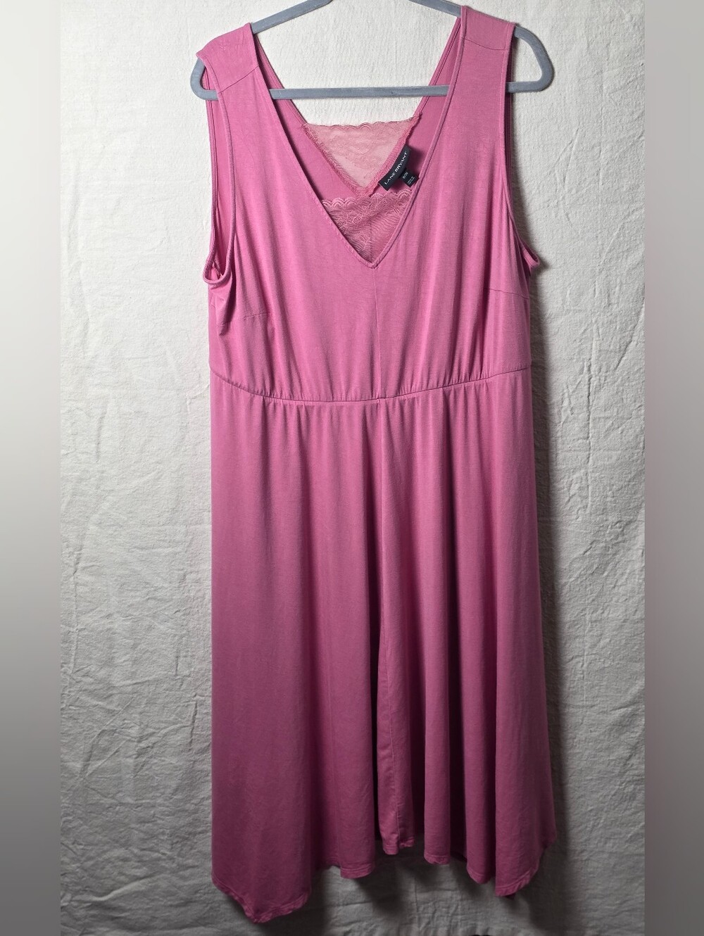 Lane Bryant Rose Pink Sleeveless V-Neck Asymmetrical Hem Dress
